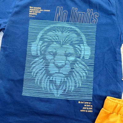 Conj. Camiseta No Limits e Bermuda - Marinho